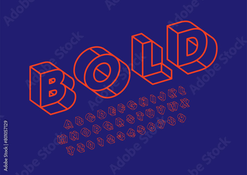 Vector of stylized modern font and alphabet