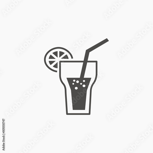 fresh orange lemonade juice icon vector isolated. tropical cocktail isolated on white background. drink sign symbol.
