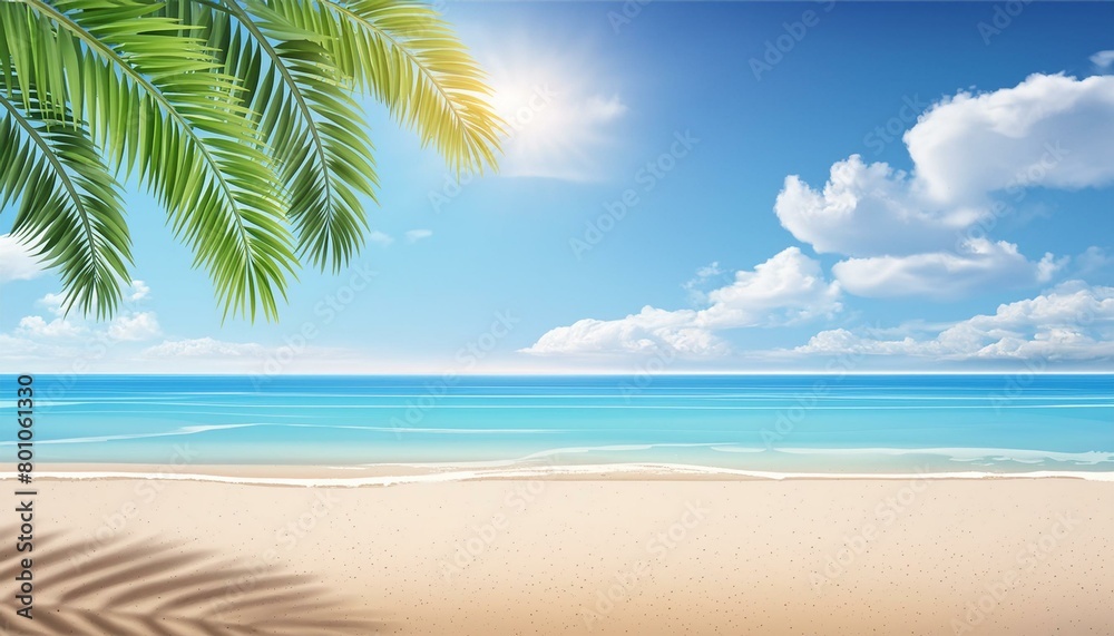 beach with palm trees ai generative 