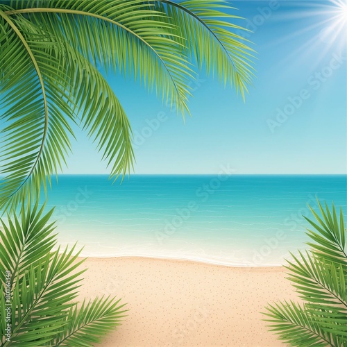 palm trees on the beach ai generative 