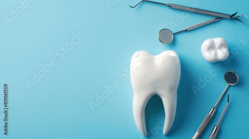 healthy dental equipment for dental care with text empty space