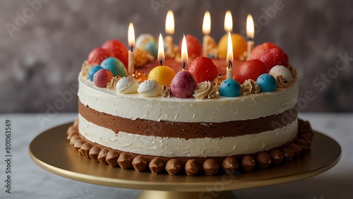 birthday cake with candles Dolce Vita Delights A Birthday Celebration in 8K Splendor