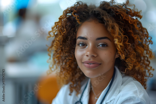 Black Female Doctor Smiling in Lab