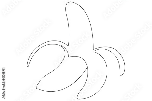 Vector illustration of banana continuous one line art drawing concept