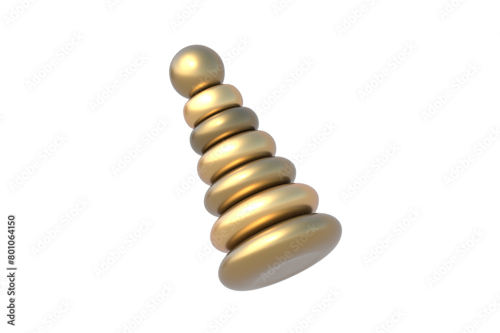 Golden toy pyramid isolated on white background. 3d render Golden toy pyramid isolated on white background. 3d render