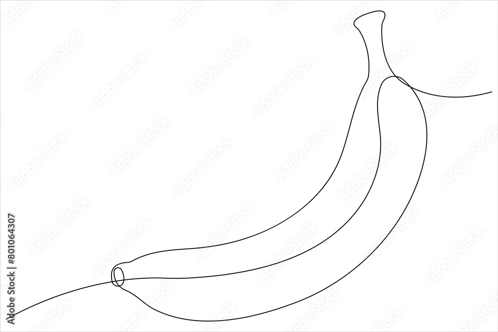 Vector illustration of banana continuous one line art drawing concept Vector illustration of banana continuous one line art drawing concept