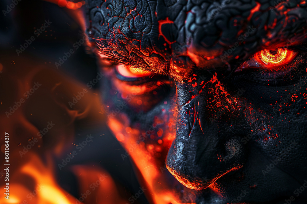Terrifying Evil Generated with AI image of terrifying devil in the night demon horror ...