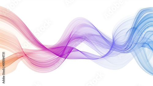 Cast a spellbinding vision of innovation with enchanting gradient lines in a single wave style isolated on solid white background