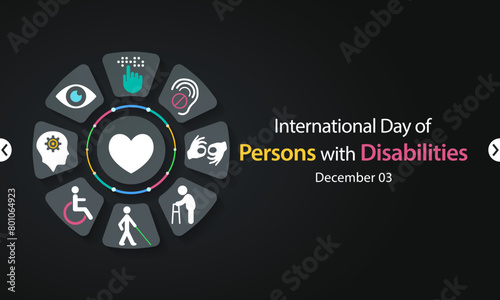 International Day of Persons with Disabilities (IDPD) is celebrated every year on 3 December. to raise awareness of the situation of disabled persons in all aspects of life. Vector illustration