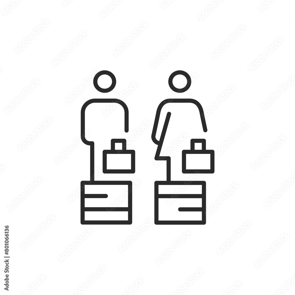 Gender Equality Salary icon. Simple representation of gender pay equity in the workplace. Suitable for discussions on financial fairness, HR policies, corporate equality programs. Vector illustration Gender Equality Salary icon. Simple representation of gender pay equity in the workplace. Suitable for discussions on financial fairness, HR policies, corporate equality programs. Vector illustration