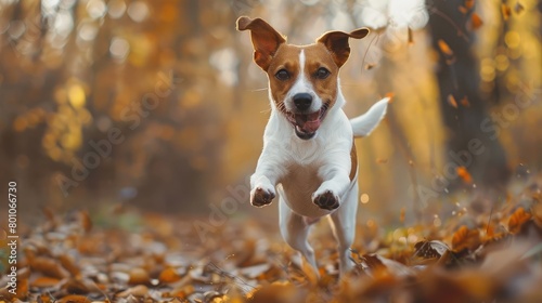 Jack Russel Parson Dog Run Toward The Camera Low Angle High Speed Shot © Ahtesham