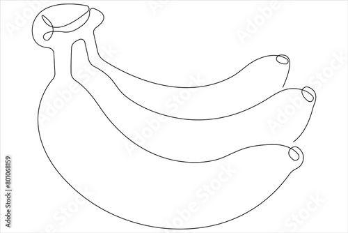 Vector illustration of banana continuous one line art drawing concept