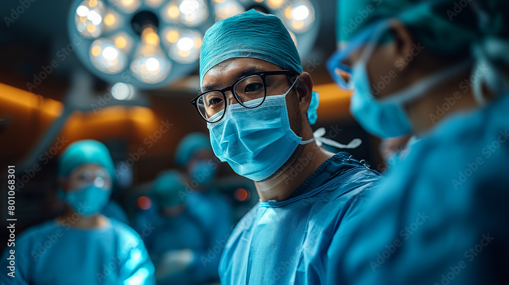 手術をする男性医師 手術をする男性医師