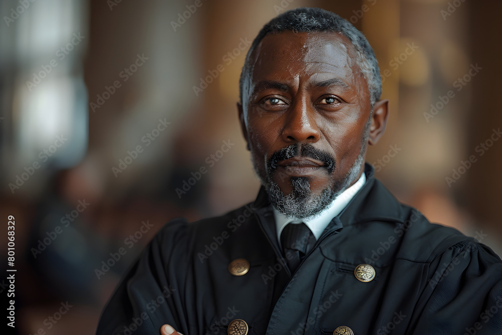 Epic Portrait of a Black Judge in Court
