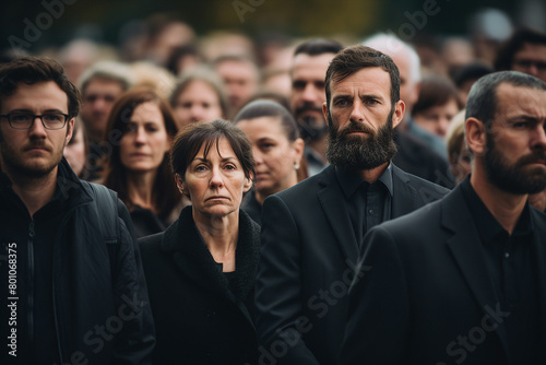 Sad bury ceremony at old cemetery church funeral farewell rest in peace Generative AI picture