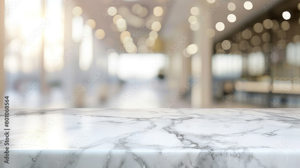 Empty white marble stone table top and blur glass window interior cafe and restaurant banner mock up abstract background - can used for display or montage your products. Empty white marble stone table top and blur glass window interior cafe and restaurant banner mock up abstract background - can used for display or montage your products.