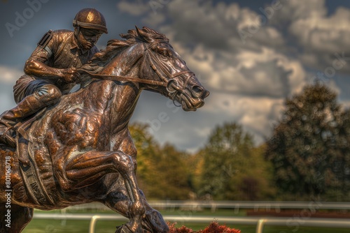 Iconic Secretariat: Statue of Legendary Thoroughbred Racehorse, Triple Crown Winner 
