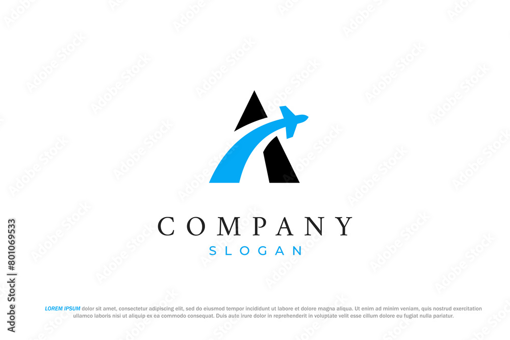 letter a and travel logo letter a and travel logo