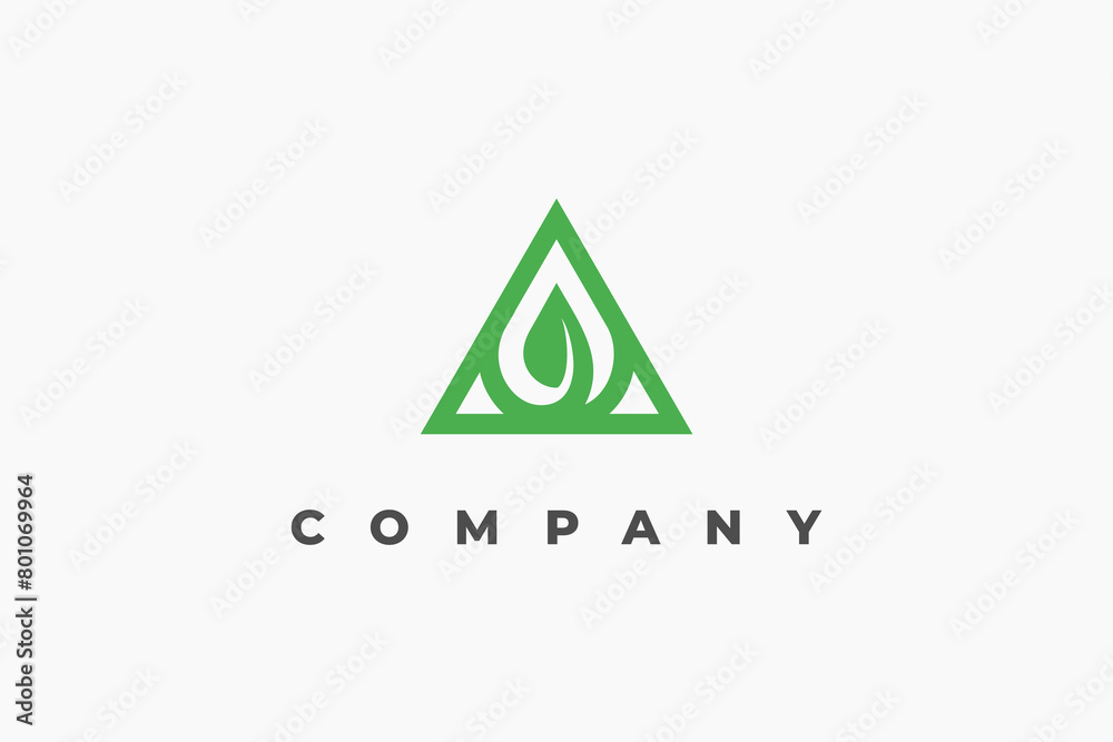 triangle and green leaf logo triangle and green leaf logo