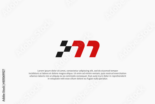 letter m race modern logo