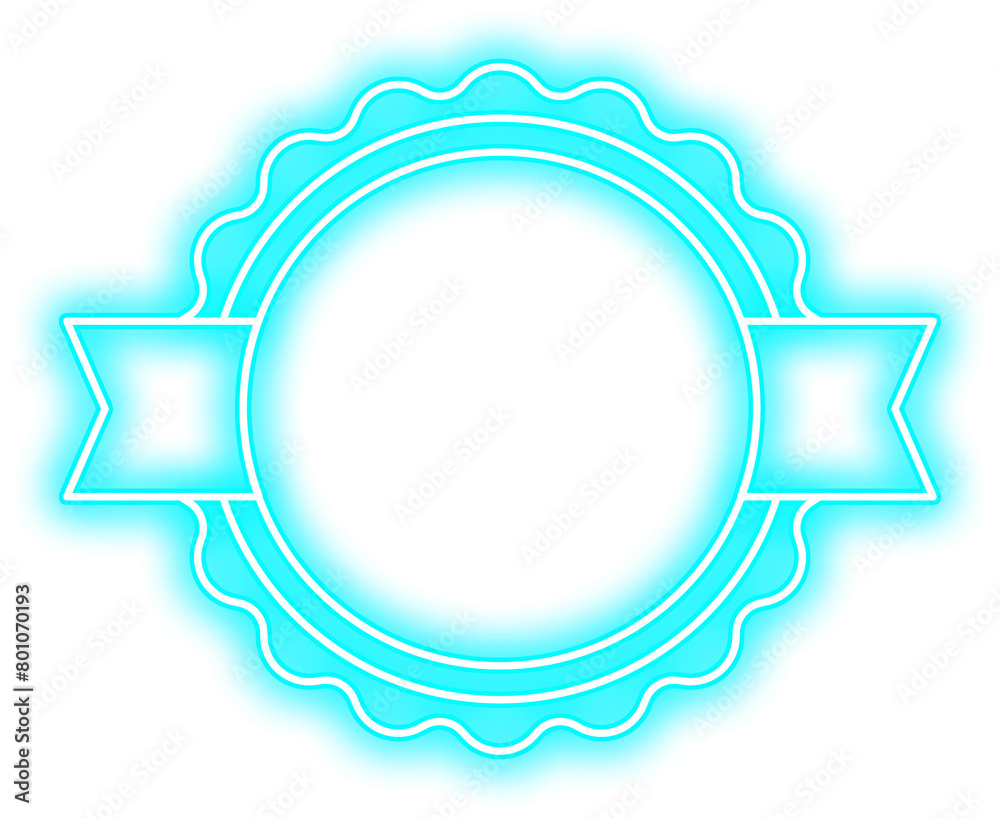 Blue Neon Award Badge Logo Design Element Blue Neon Award Badge Logo Design Element