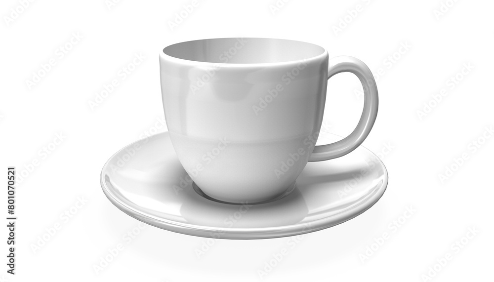 3d Tasse mit Untertasse, Teller in weiß auf transparenten Hintergrund, freigestellt 3d Tasse mit Untertasse, Teller in weiß auf transparenten Hintergrund, freigestellt