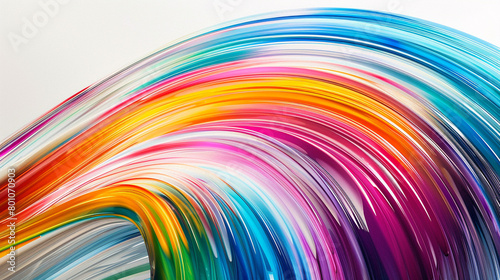 Cascading arcs of chromatic brilliance form a stunning visual against a blank, white background.