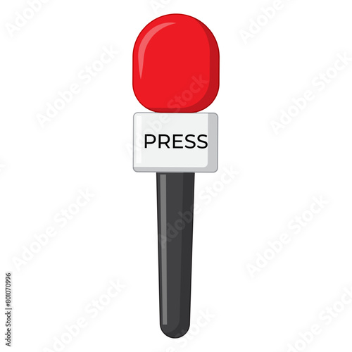Vector illustration of press mic on transparent background