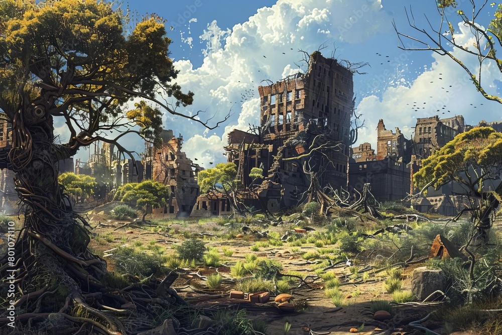 A post-apocalyptic city A post-apocalyptic city