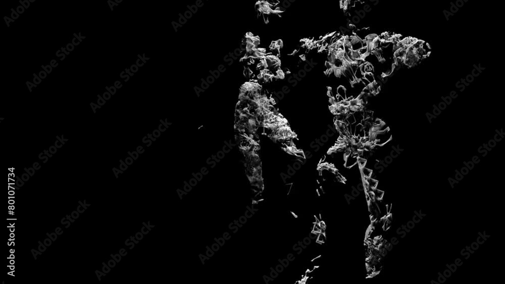 2D-animation. dancing with a rope of a multi colored couple a couple of silhouettes