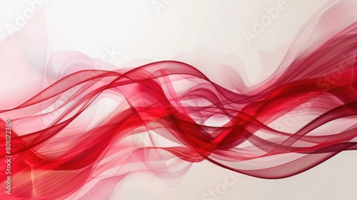 Abstract red stylish transparent flowing wave design background ,Vibrant red smoky background for graphic design projects and artistic presentations,3D rendering, Red luxury silk cloth floating 