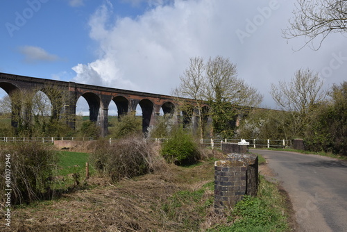 the arches of the harringworth viaduct (or welland viaduct) one of the longest railway viaducts across a valley in the uk photo