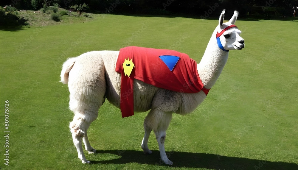 Fototapeta premium A Llama Dressed As A Superhero