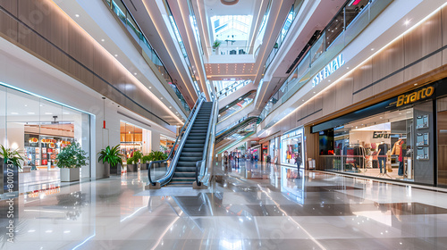 Interior of a modern shopping center