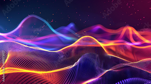 Capture the essence of IoT revolution with vibrant gradient lines photo