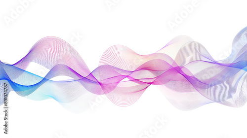 Capture the essence of cybersecurity measures and digital privacy with vibrant gradient lines in a single wave style isolated on solid white background