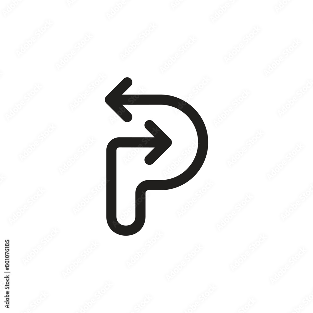 letter p directions arrows logo vector letter p directions arrows logo vector