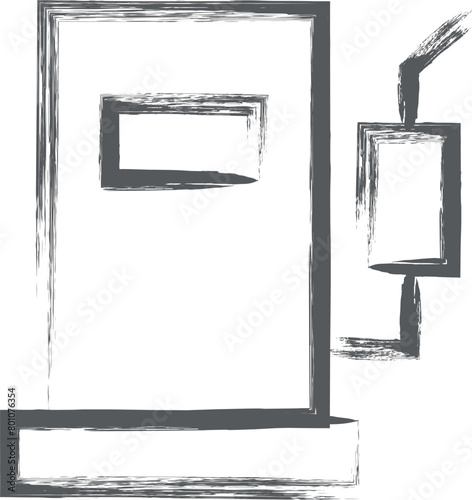 筆書きミニミニアイコン　ガソリンスタンド