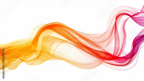 Blaze a trail of discovery with bold gradient lines in a single wave style isolated on solid white background © Hamza