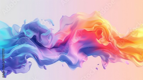 Abstract Wave Liquid Shape  Colorful 3d Flow Design  Trendy Rainbow Gradient in Pastel Colors for Wave Poster  Flyer  ModernIllustration  Creative Wave Template with Rainbow Fluid Elements