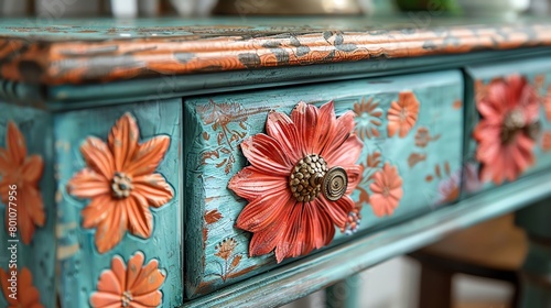 DIY home decor projects, close-up on painting furniture, transforming spaces with creativity photo
