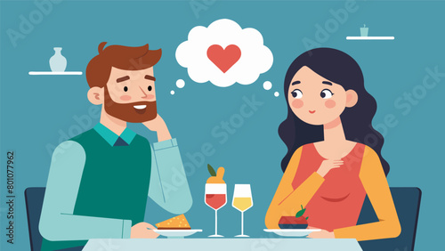 A young couple excitedly planning a date night at their favorite restaurant while secretly worrying about the impact it will have on their bank
