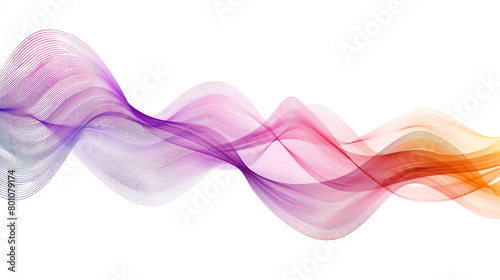 Awaken the senses with vibrant gradient lines in a single wave style isolated on solid white background