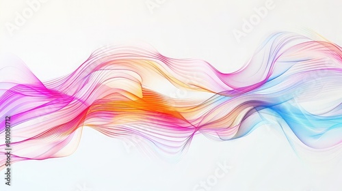 Abstract white background with colorful flowing wave lines  Dynamic wave pattern  Modern moving lines design element. Futuristic technology concept  illustration