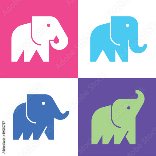 Set of Elephant logo. Icon design. Template elements