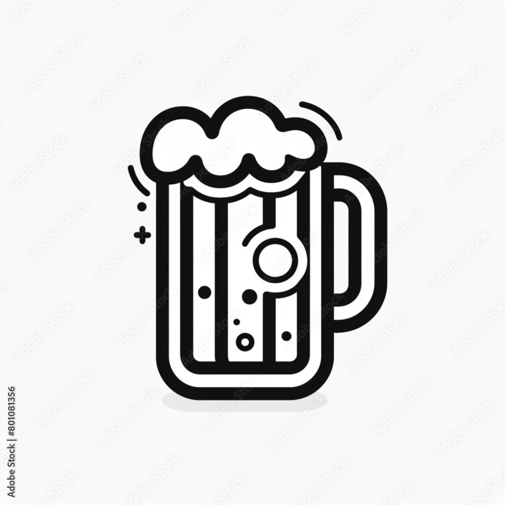 Beer mug line icon, Oktoberfest and alcohol, beer glass icon, alcohol drink. Isolated vector illustration Beer mug line icon, Oktoberfest and alcohol, beer glass icon, alcohol drink. Isolated vector illustration