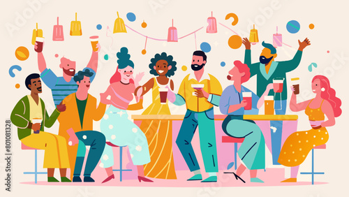 Joyful Multicultural Friends Celebrating at a Vibrant Party Gathering