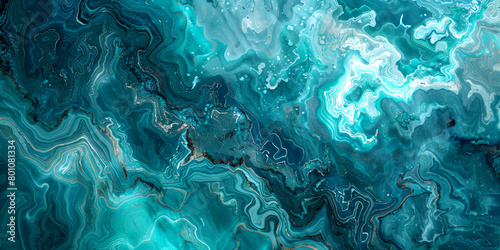 Liquid Texture Green Blue Marble Abstract Background Marbled Ocean Blue and Green Background © Muhammad