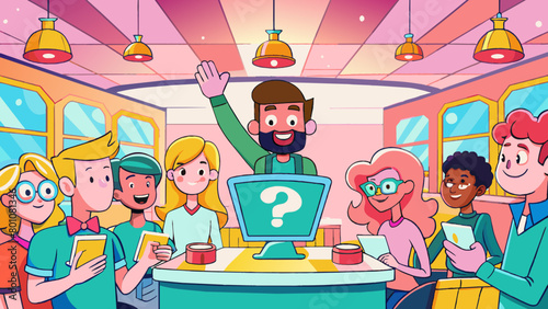 Vibrant Quiz Night at Local Cafe with Diverse Participants