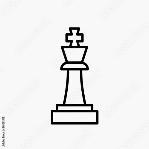 king chess line icon vector. king chess sign. isolated contour symbol black illustration